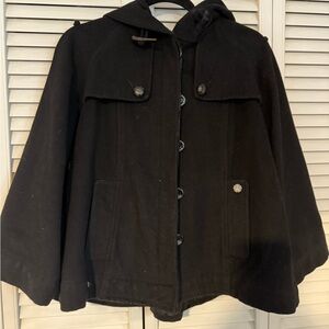 Obey wool poncho coat